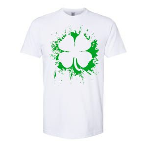 Cloverleaf Trace Splatter St. Patrick's Day Softstyle CVC T-Shirt