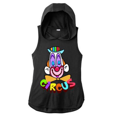 Clown Circus Face Funny Retro Ladies PosiCharge Tri-Blend Wicking Draft Hoodie Tank