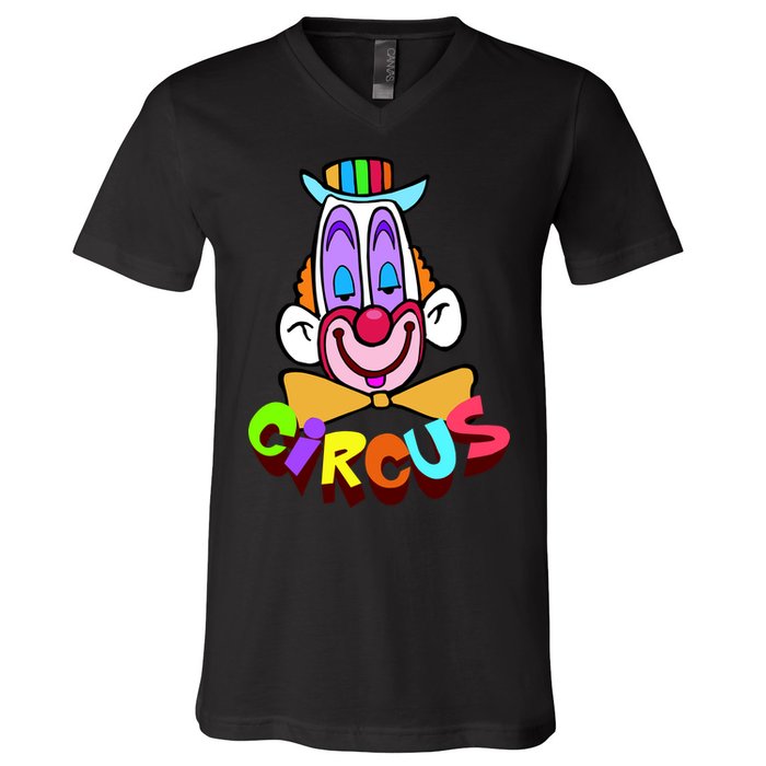 Clown Circus Face Funny Retro V-Neck T-Shirt