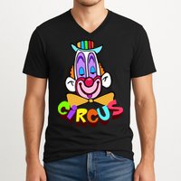 Clown Circus Face Funny Retro V-Neck T-Shirt