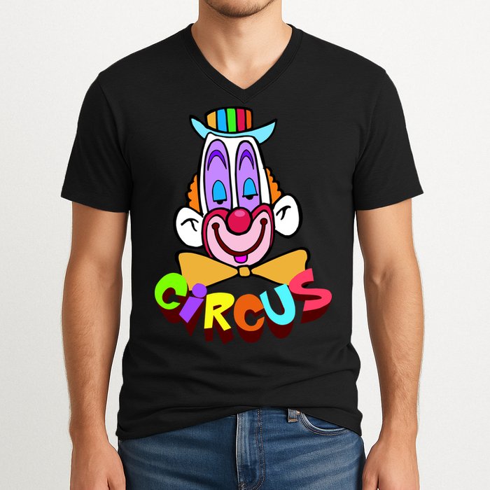 Clown Circus Face Funny Retro V-Neck T-Shirt