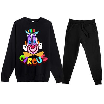 Clown Circus Face Funny Retro Premium Crewneck Sweatsuit Set