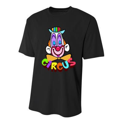 Clown Circus Face Funny Retro Youth Performance Sprint T-Shirt