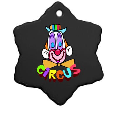 Clown Circus Face Funny Retro Ceramic Star Ornament