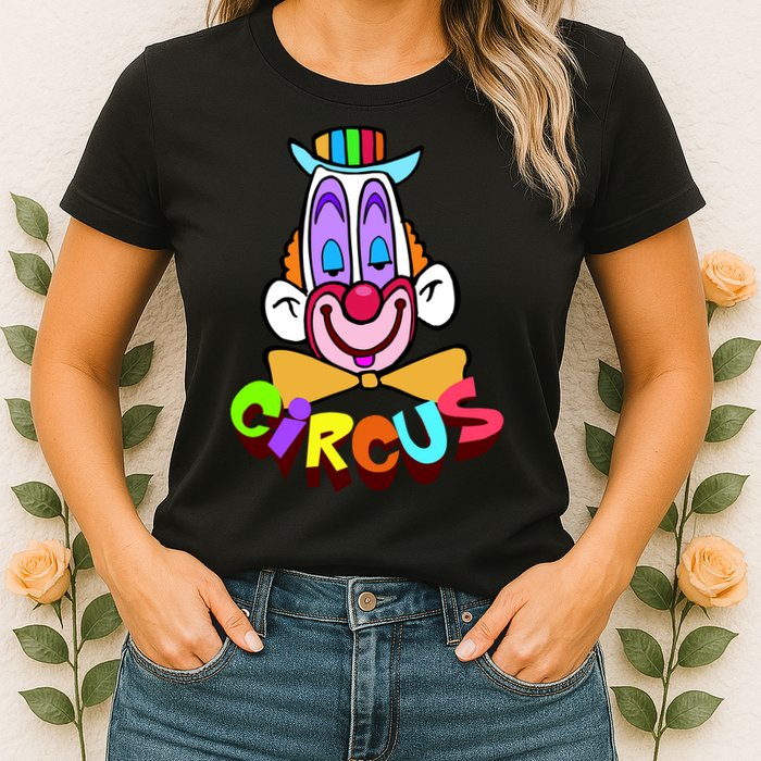Clown Circus Face Funny Retro Womens T-Shirt