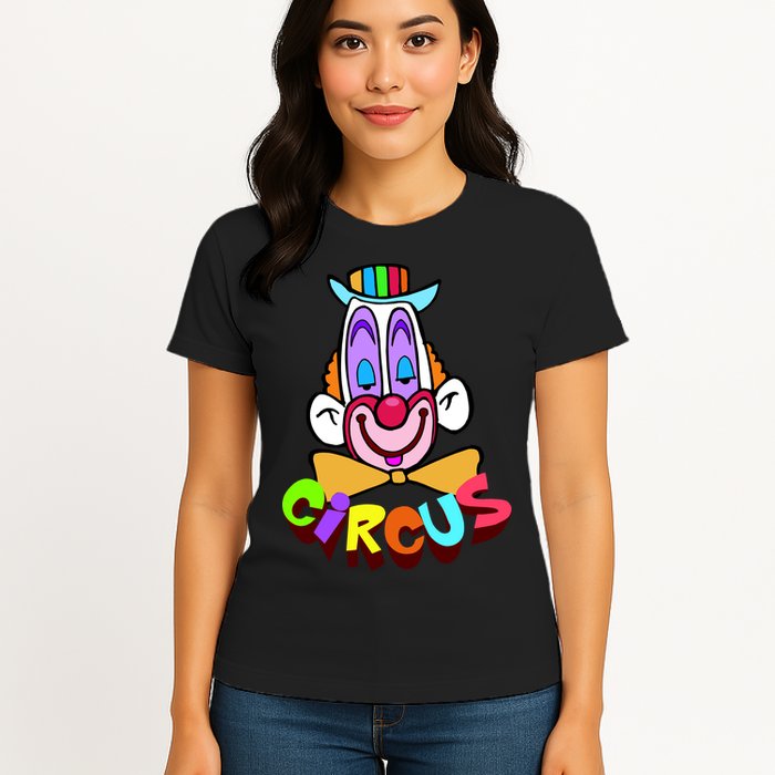 Clown Circus Face Funny Retro Womens T-Shirt