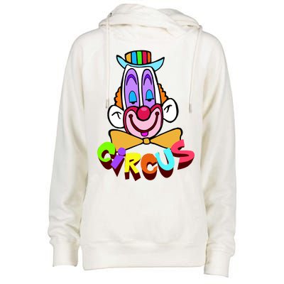 Clown Circus Face Funny Retro Womens Funnel Neck Pullover Hood