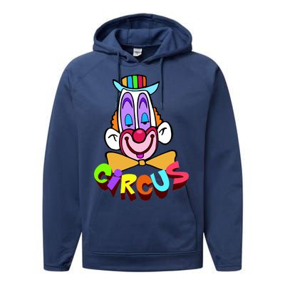 Clown Circus Face Funny Retro Performance Fleece Hoodie