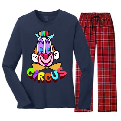 Clown Circus Face Funny Retro Women's Long Sleeve Flannel Pajama Set 