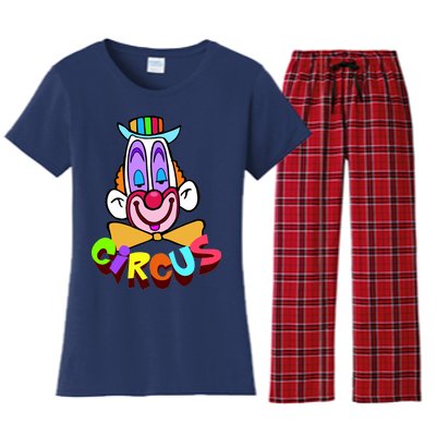 Clown Circus Face Funny Retro Women's Flannel Pajama Set