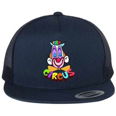 Clown Circus Face Funny Retro Flat Bill Trucker Hat