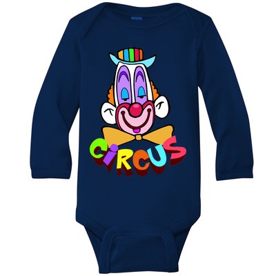 Clown Circus Face Funny Retro Baby Long Sleeve Bodysuit