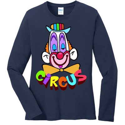 Clown Circus Face Funny Retro Ladies Long Sleeve Shirt