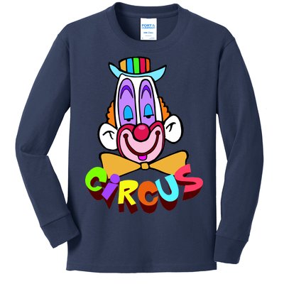 Clown Circus Face Funny Retro Kids Long Sleeve Shirt