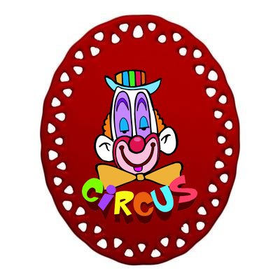 Clown Circus Face Funny Retro Ceramic Oval Ornament