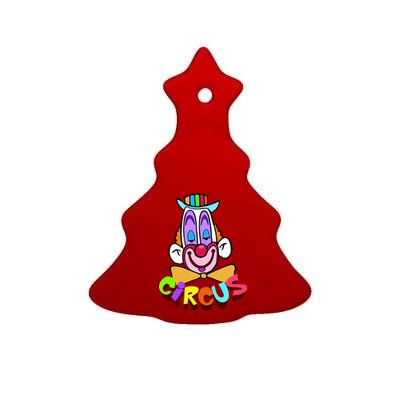 Clown Circus Face Funny Retro Ceramic Tree Ornament