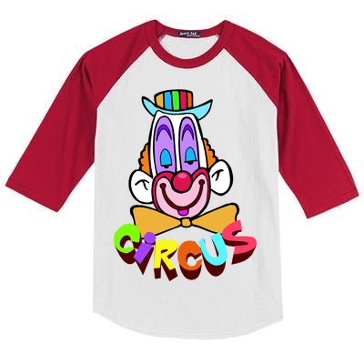 Clown Circus Face Funny Retro Kids Colorblock Raglan Jersey