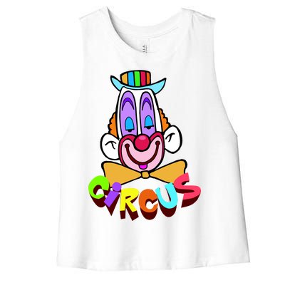 Clown Circus Face Funny Retro Women's Racerback Cropped Tank