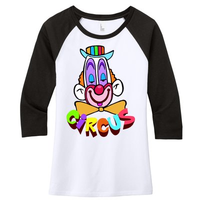 Clown Circus Face Funny Retro Women's Tri-Blend 3/4-Sleeve Raglan Shirt