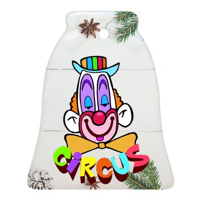 Clown Circus Face Funny Retro Ceramic Bell Ornament