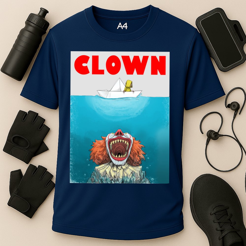 Clown Come Down Here Movie Parody Cooling Performance Crew T-Shirt