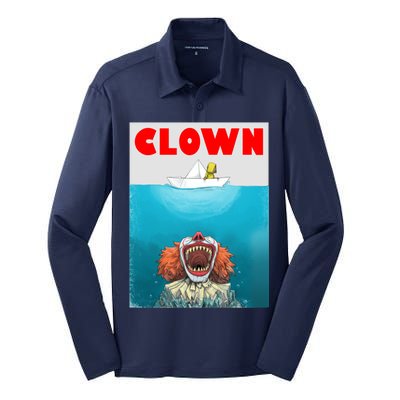 Clown Come Down Here Movie Parody Silk Touch Performance Long Sleeve Polo