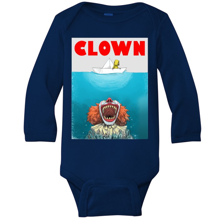 Clown Come Down Here Movie Parody Baby Long Sleeve Bodysuit