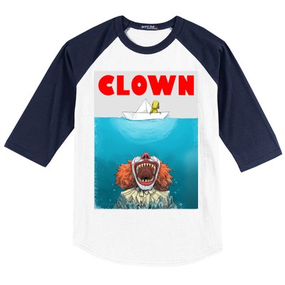 Clown Come Down Here Movie Parody Baseball Sleeve Shirt