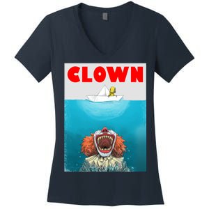 Clown Come Down Here Movie Parody Women's V-Neck T-Shirt