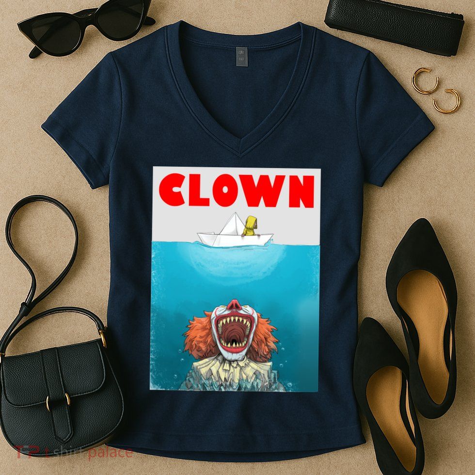 Clown Come Down Here Movie Parody Women's V-Neck T-Shirt