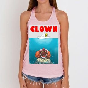 Clown Come Down Here Movie Parody Women's Knotted Racerback Tank