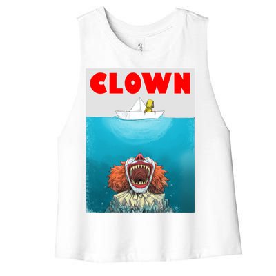 Clown Come Down Here Movie Parody Women's Racerback Cropped Tank