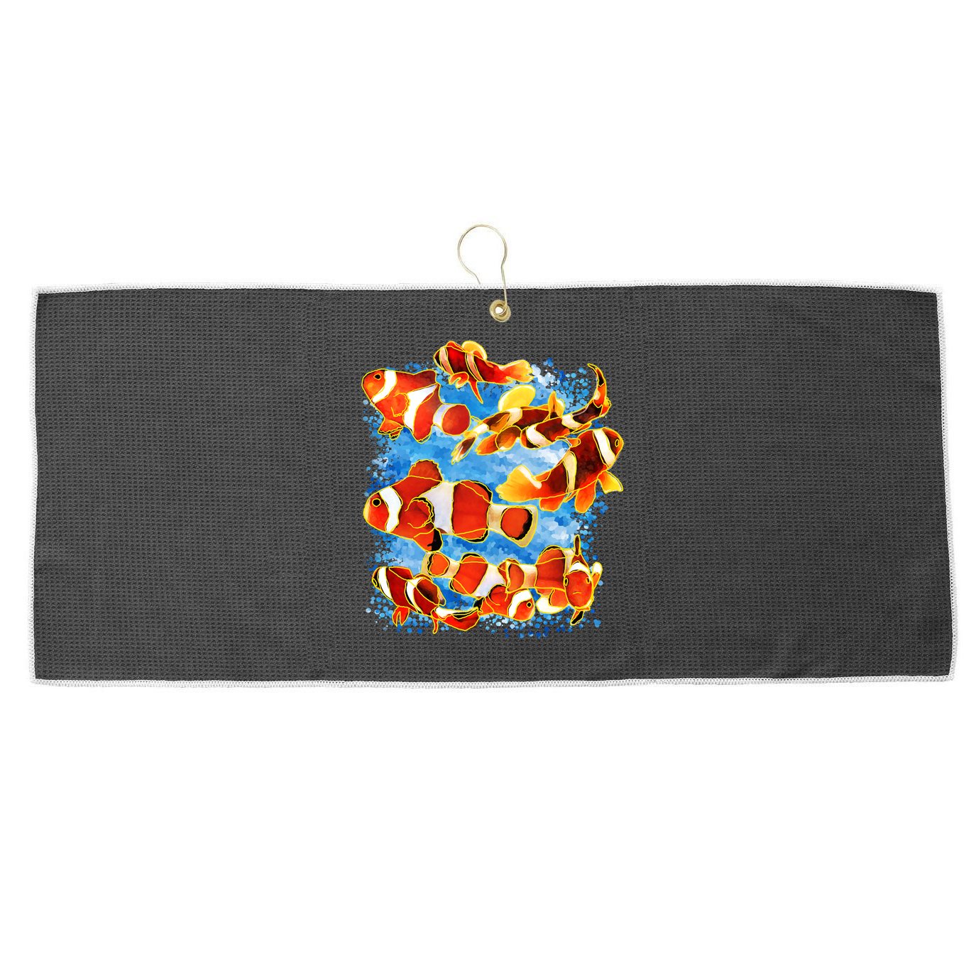 Clown Fish Large Microfiber Waffle Golf Towel