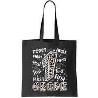 Cute Leopard Print First Grade Typography Word Art Bag
