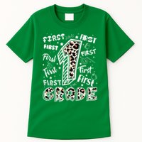 Cute Leopard Print First Grade Typography Word Art Tall T-Shirt