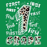 Cute Leopard Print First Grade Typography Word Art Premium T-Shirt