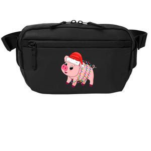 Christmas Lights Pig Wearing Xmas Hat - Pig Lover Farmer Crossbody Pack