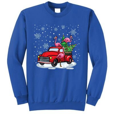 Christmas Love Pink Flamingo Vintage Red Truck Great Gift Sweatshirt