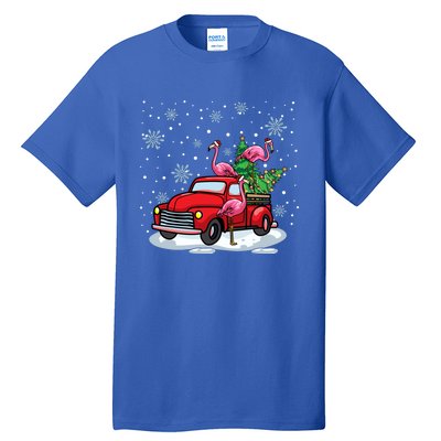 Christmas Love Pink Flamingo Vintage Red Truck Great Gift Tall T-Shirt