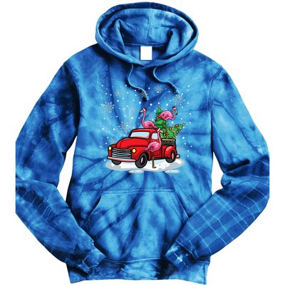 Christmas Love Pink Flamingo Vintage Red Truck Great Gift Tie Dye Hoodie