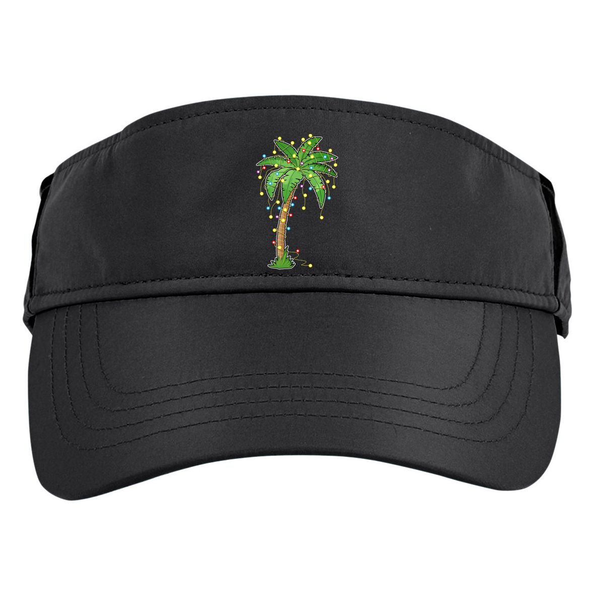 Christmas Lights Palm Tree Beach Funny Tropical Xmas Gift Adult Drive Performance Visor