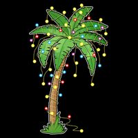 Christmas Lights Palm Tree Beach Funny Tropical Xmas Gift Bucket Hat