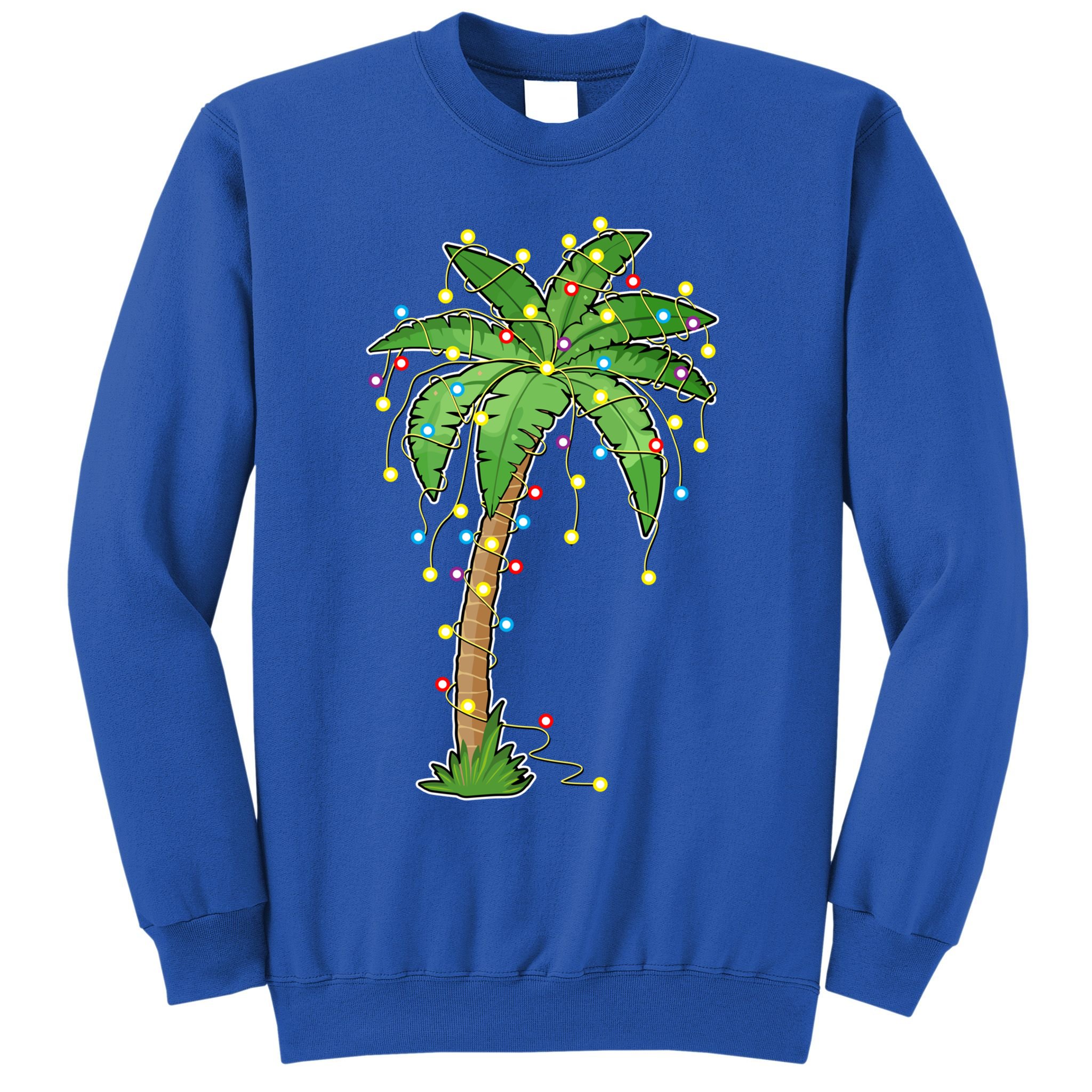 Christmas Lights Palm Tree Beach Funny Tropical Xmas Gift Sweatshirt