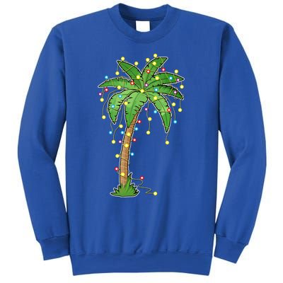 Christmas Lights Palm Tree Beach Funny Tropical Xmas Gift Sweatshirt