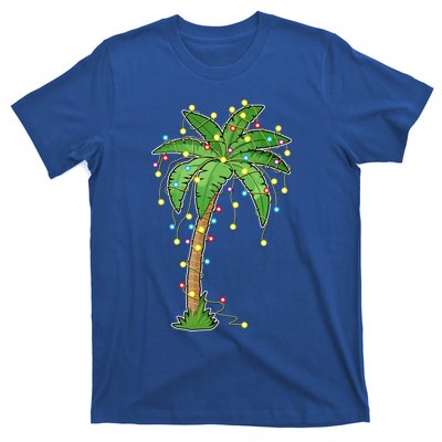 Christmas Lights Palm Tree Beach Funny Tropical Xmas Gift T-Shirt