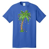 Christmas Lights Palm Tree Beach Funny Tropical Xmas Gift Tall T-Shirt