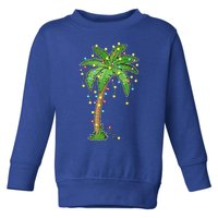 Christmas Lights Palm Tree Beach Funny Tropical Xmas Gift Toddler Sweatshirt