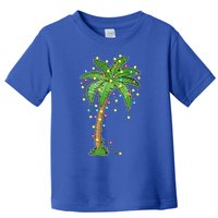 Christmas Lights Palm Tree Beach Funny Tropical Xmas Gift Toddler T-Shirt