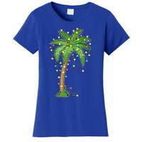 Christmas Lights Palm Tree Beach Funny Tropical Xmas Gift Women's T-Shirt