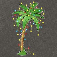Christmas Lights Palm Tree Beach Funny Tropical Xmas Gift Cotton Canvas Backpack